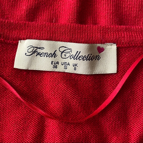 β₯οΈ FRENCH COLLECTION RED KNIT CARDIGAN SWEATER! - Picture 5 of 7